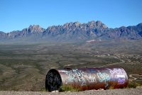 View of Organ Mountains from atop Tortugas, A-Mountain