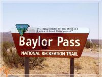 Sign for Baylor Pass West Trailhead on Baylor Canyon Road, east of Las Cruces
