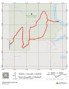 Trail Map for Red Loop at Black Creek Ravines